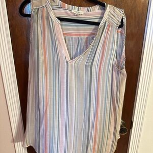 Cato Multicolor Striped V-Neck Blouse